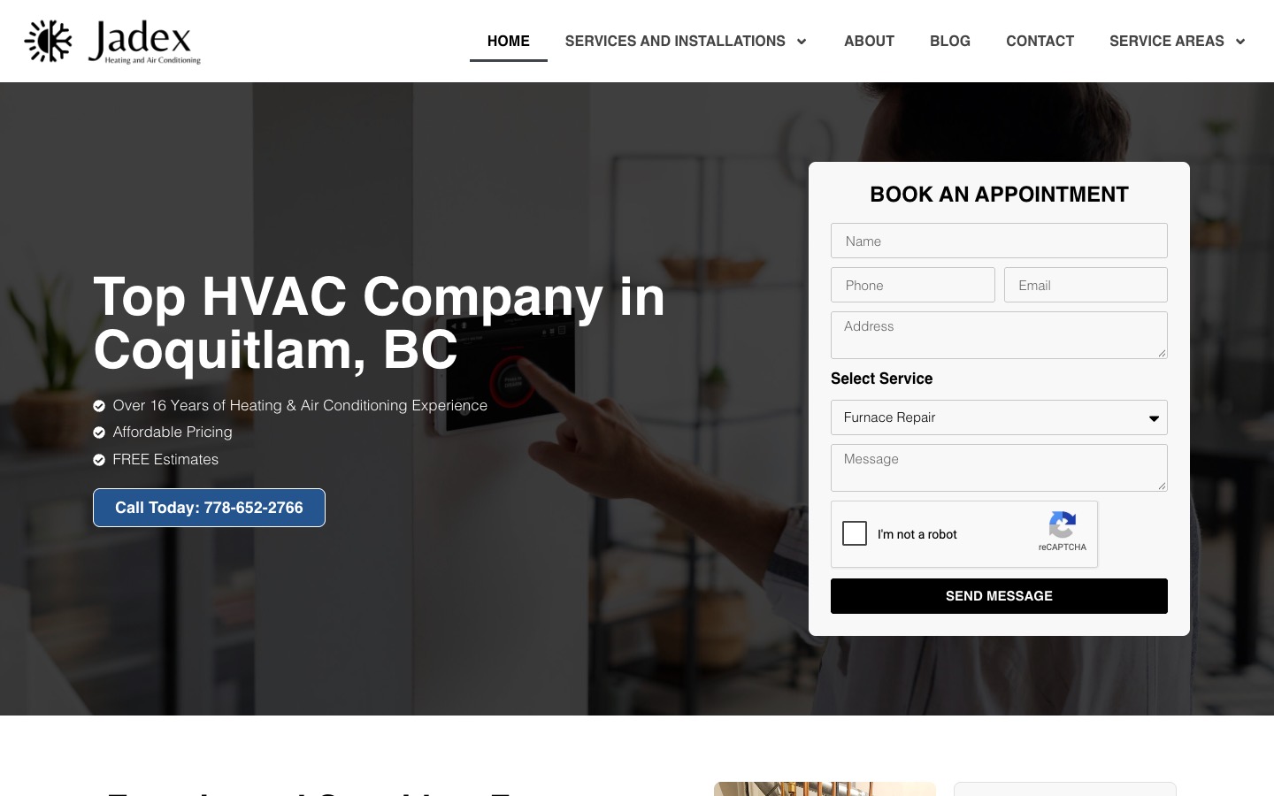 The current homepage